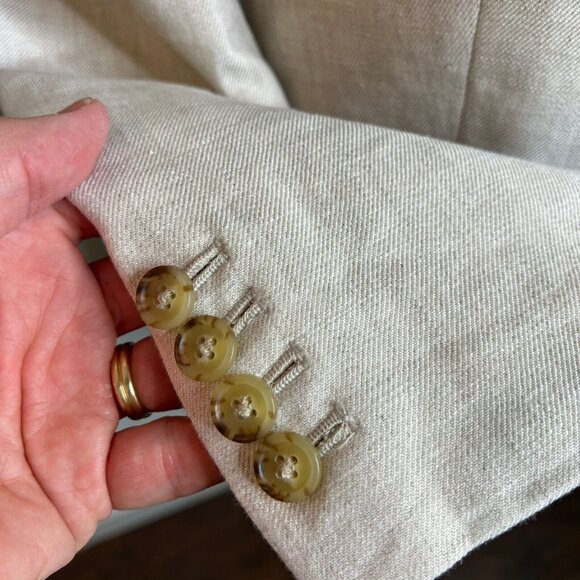 NWT J.Crew $198 Helena Blazer Stretch Linen Blend Flax Ivory Size 4 BX793 - Picture 6 of 15